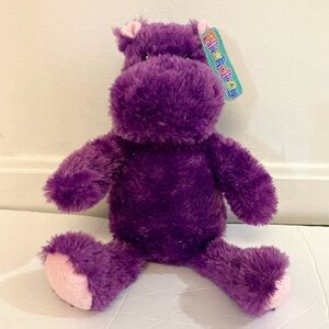 Plushology Purple Sparkle Hippo Plush 11"  2022 with Salt Lake City Shirt - NWT